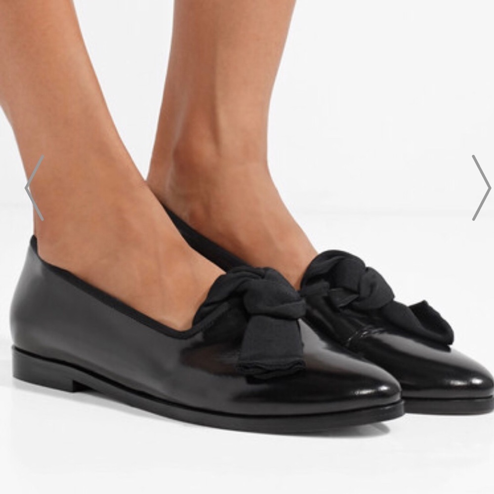 Mansur Gavriel Embellished Glossed-Leather Loafers